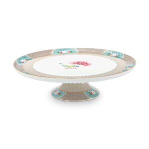Pip Studio porcelæn Blushing Birds stor kagefad Khaki 30.5cm