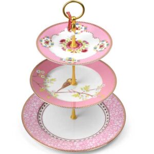 Pip studio Floral Porcelæn Kageopsats i 3 Etager Pink
