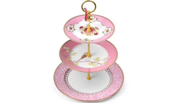 Pip studio Floral Porcelæn Kageopsats i 3 Etager Pink