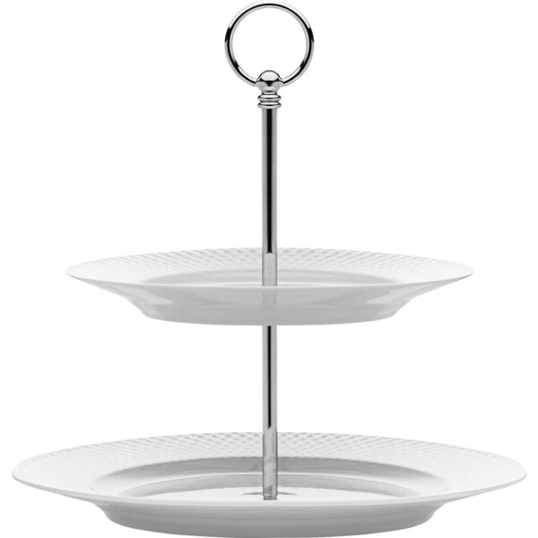 Rhombe kagefad, hvid, 27 cm