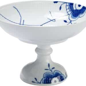 Blå Mega Riflet 15 cm. Kagefad på fod